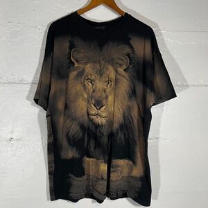 Vintage Radical Nature Lion T-Shirt All Over Print 90s Graphic Tee XXL